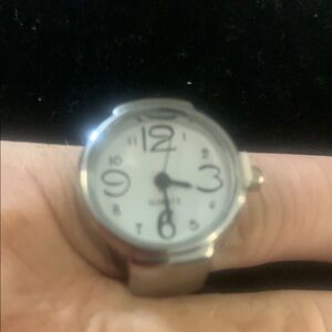 Silver Analog Watch with White Dial